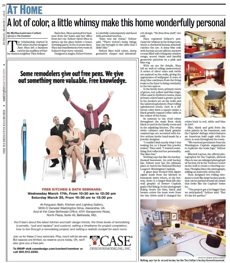 a newspaper article with people sitting in chairs