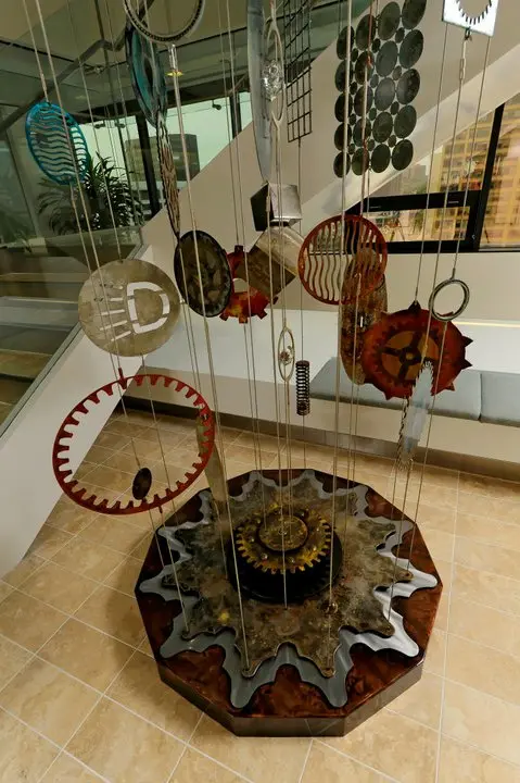 a sculpture of gears and gears