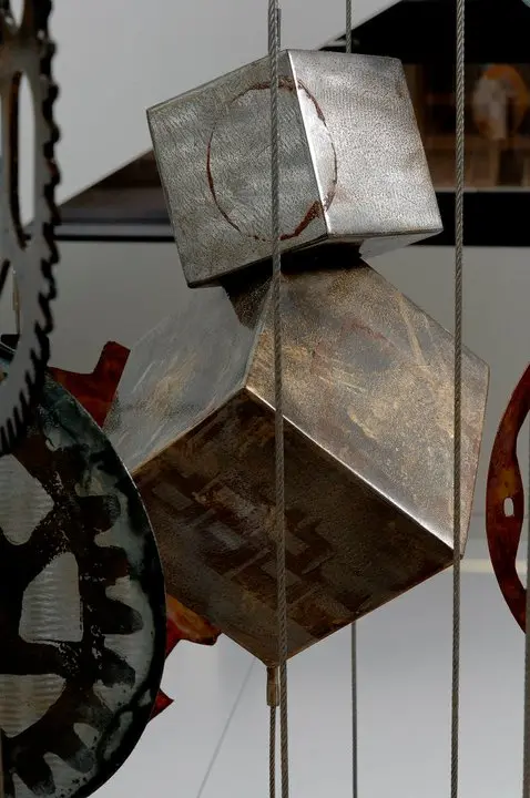 a metal sculpture from strings