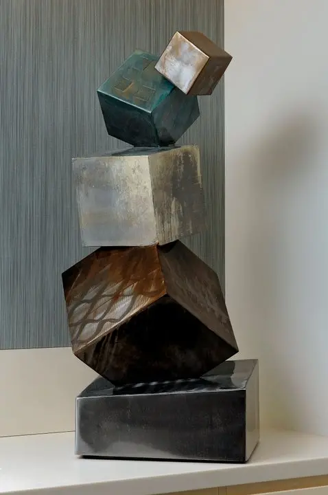 a sculpture of multiple cubes