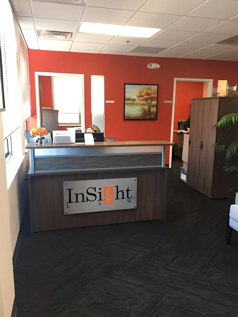 a desk in an office