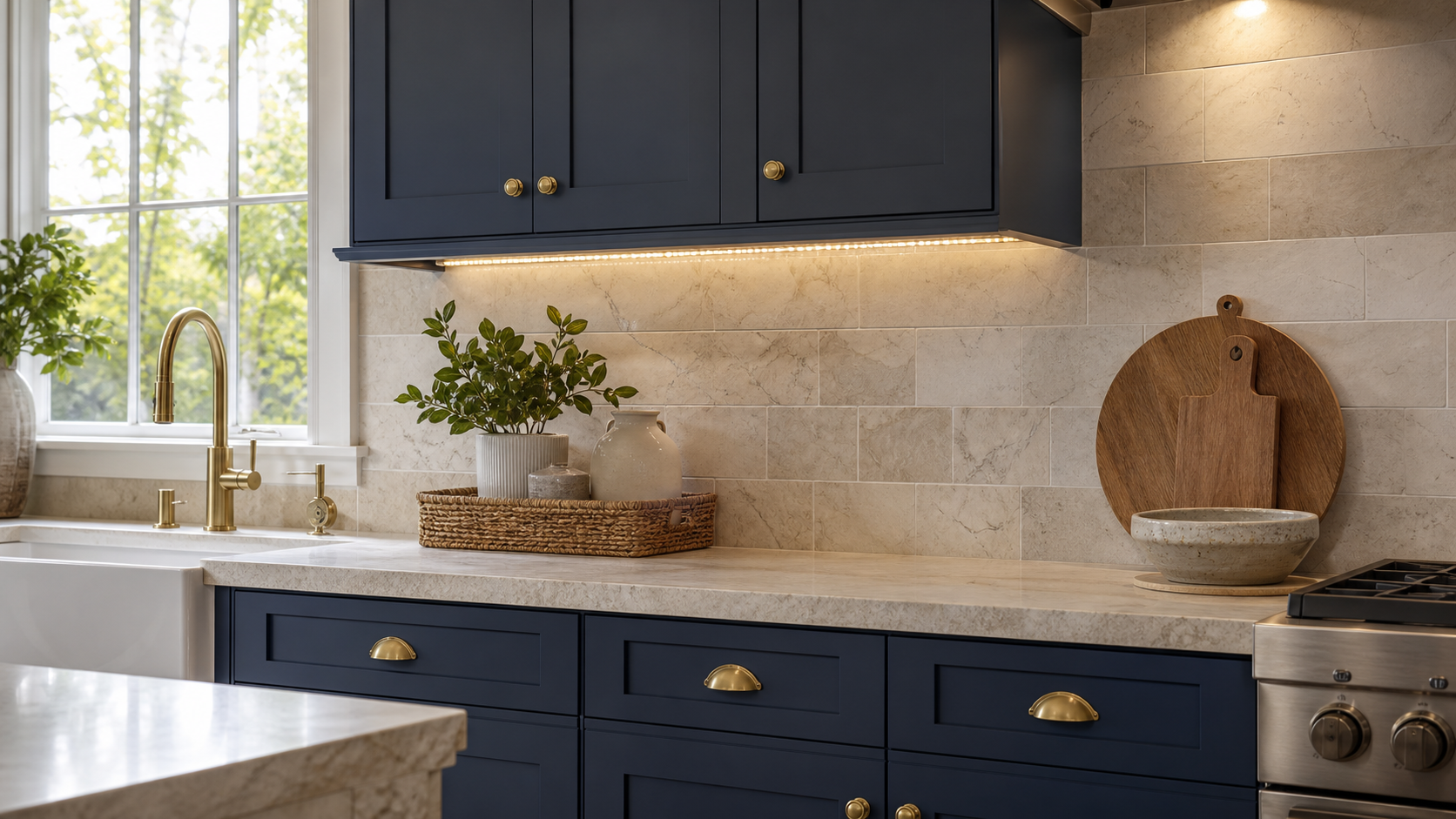 What Backsplash Goes With Your Cabinets (And Which To Pick First) 1 | Award Winning Interior Designers Washington Dc &Amp; Northern Virginia Areas backsplash to match cabinets and countertop in a Northern Virginia kitchen