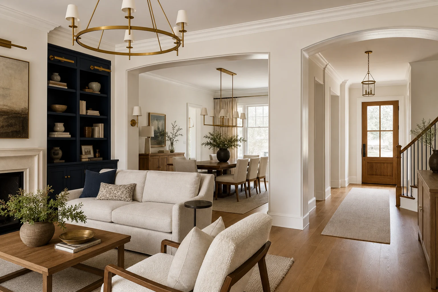 Whole-Home Interior Design In Falls Church, Va: A Cohesive Planning Guide 5 | Award Winning Interior Designers Washington Dc &Amp; Northern Virginia Areas Cohesive living, dining, and entry spaces in a whole-home interior design for Falls Church, Virginia